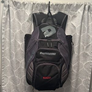 DeMARINI Voodoo Rebirth Black and Gray Baseball/Softball 2 Bat Backpack